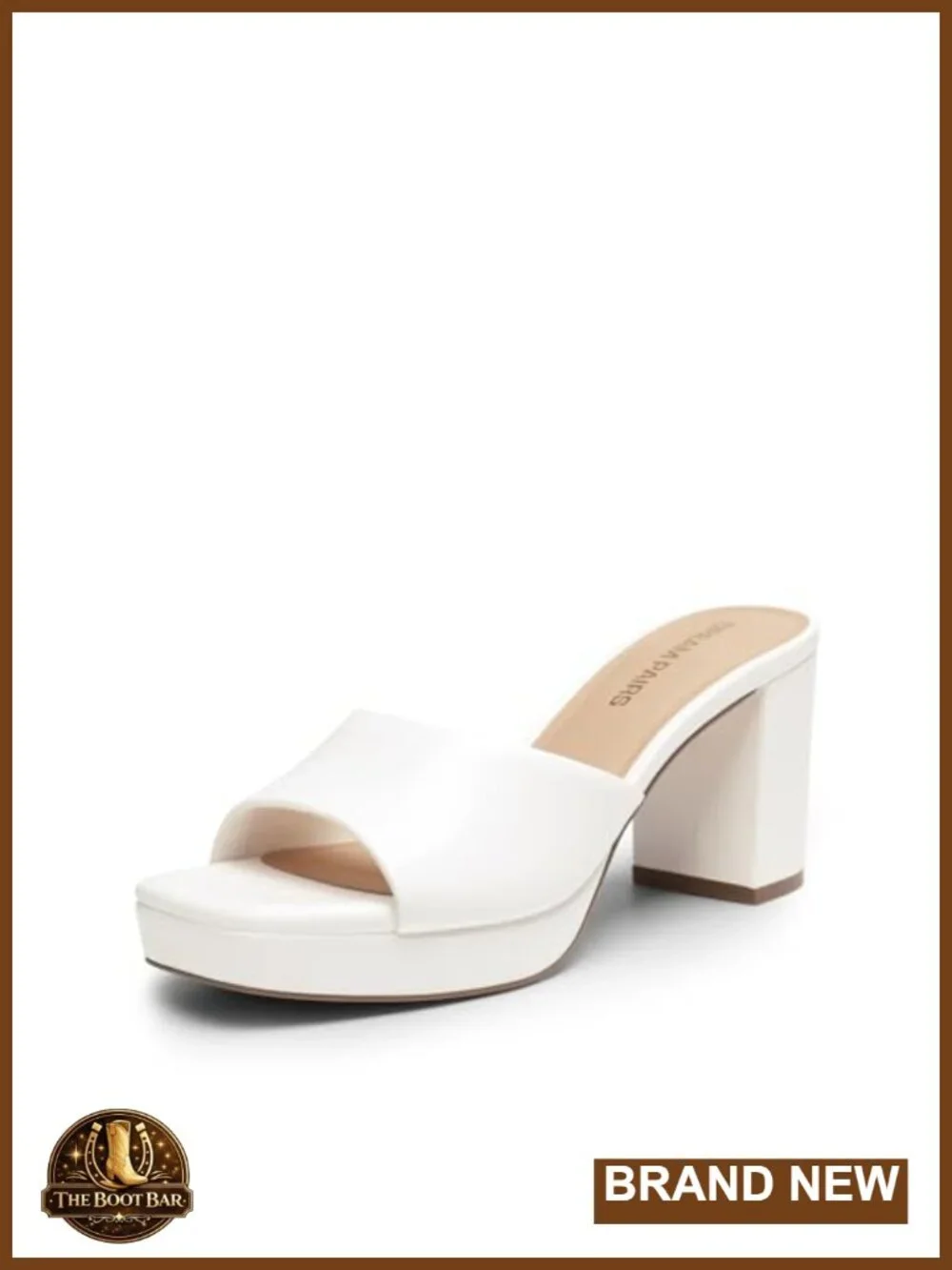 DREAM PAIRS Faux Leather Platform Block Heel Mule Sandals Summer